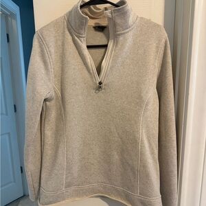 Two for one - Eddie Bauer Women's Light Gray & Green Quarter-Zip Sweaters